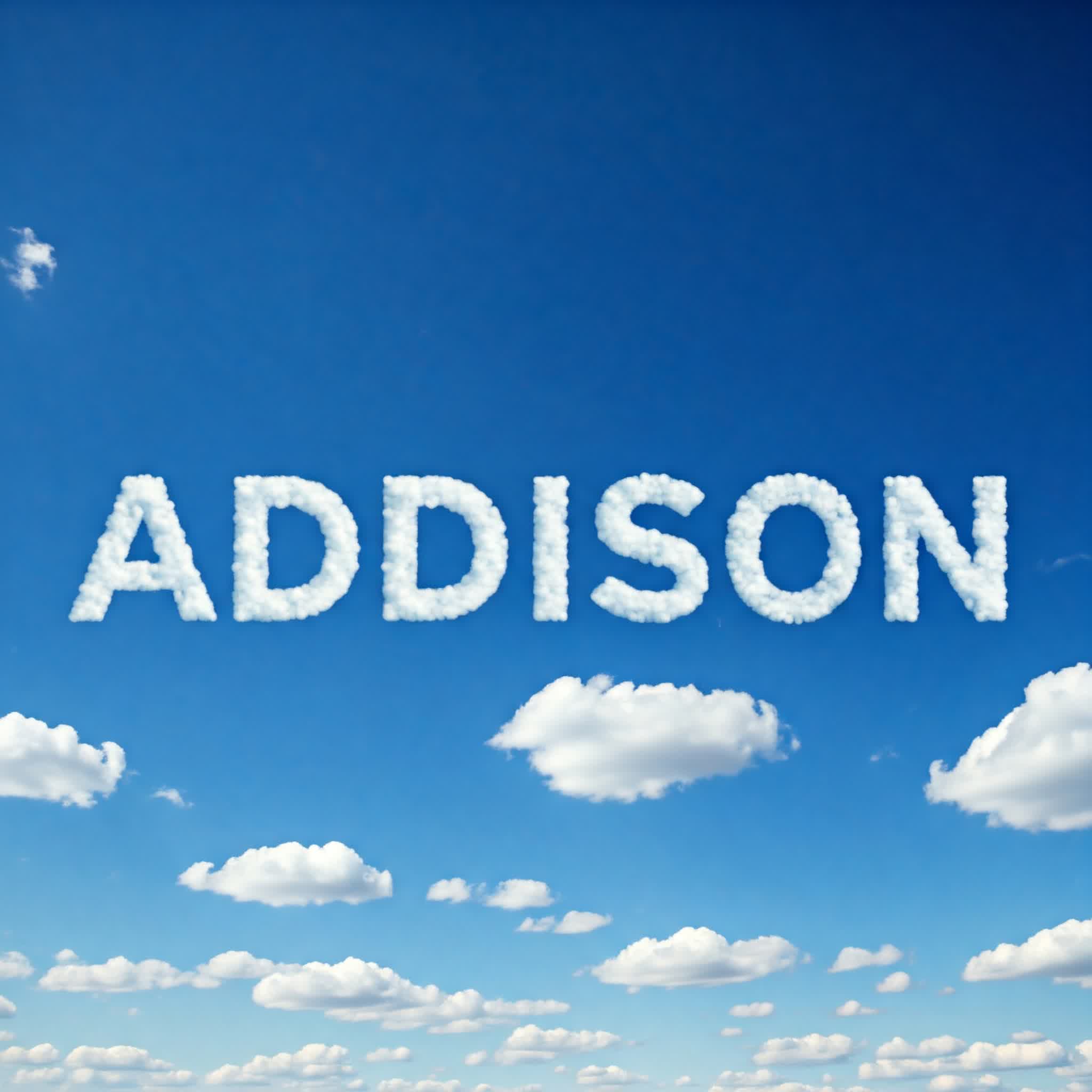 Addison name made from little clouds in the sky