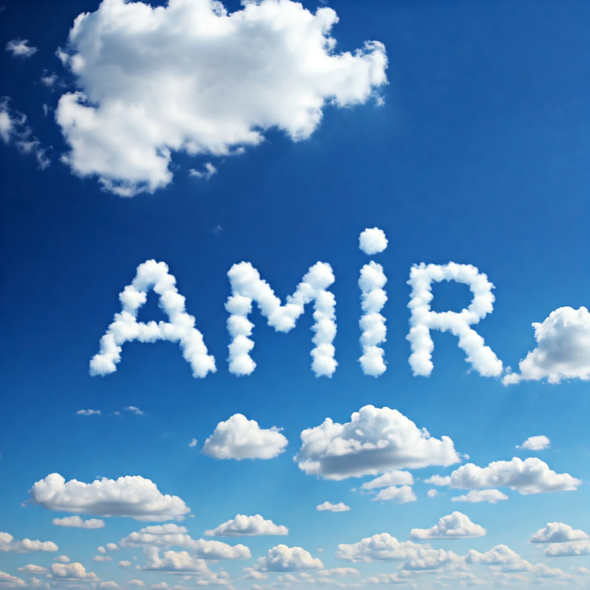 Amir name made from clouds shows up in the sky