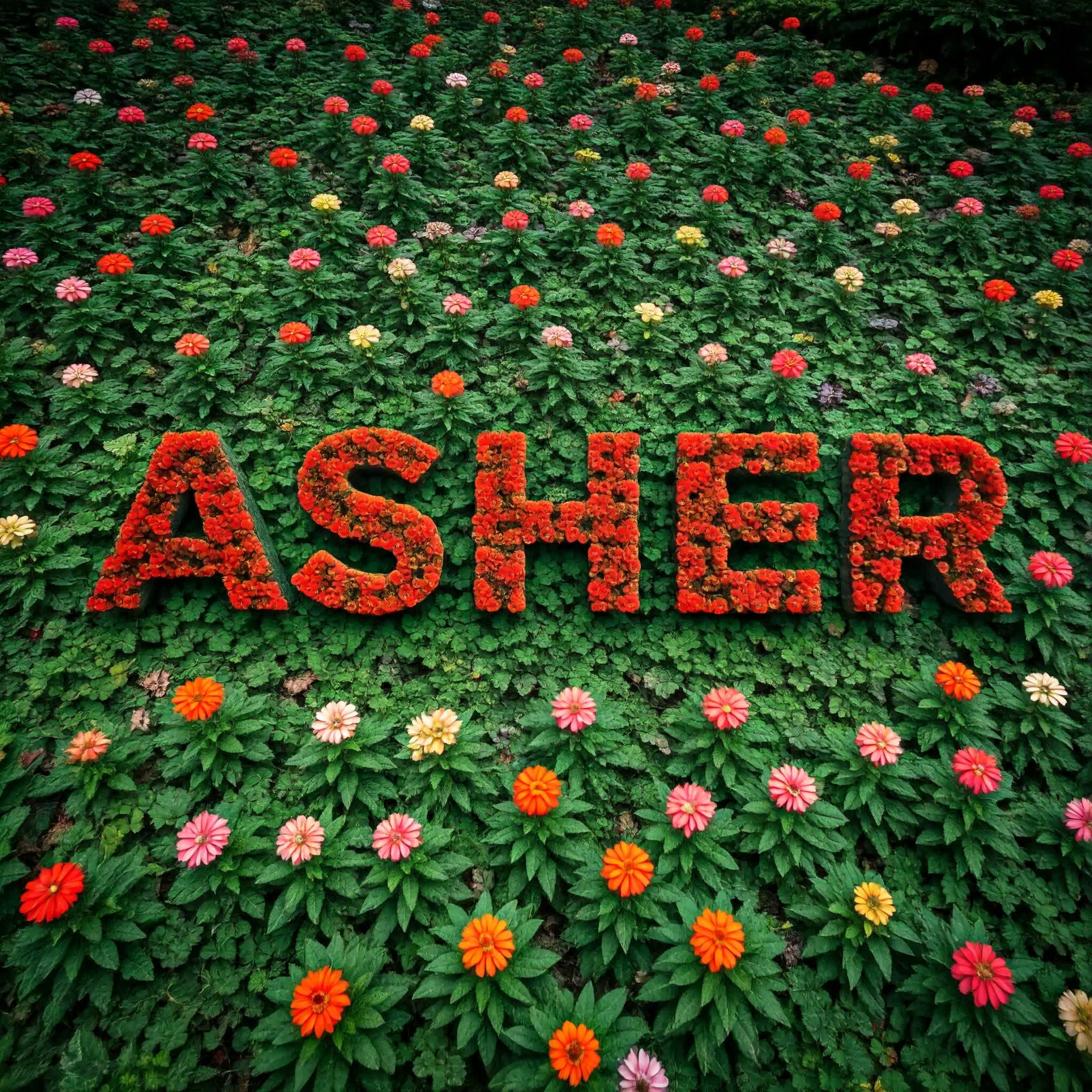 Asher composed of flowers