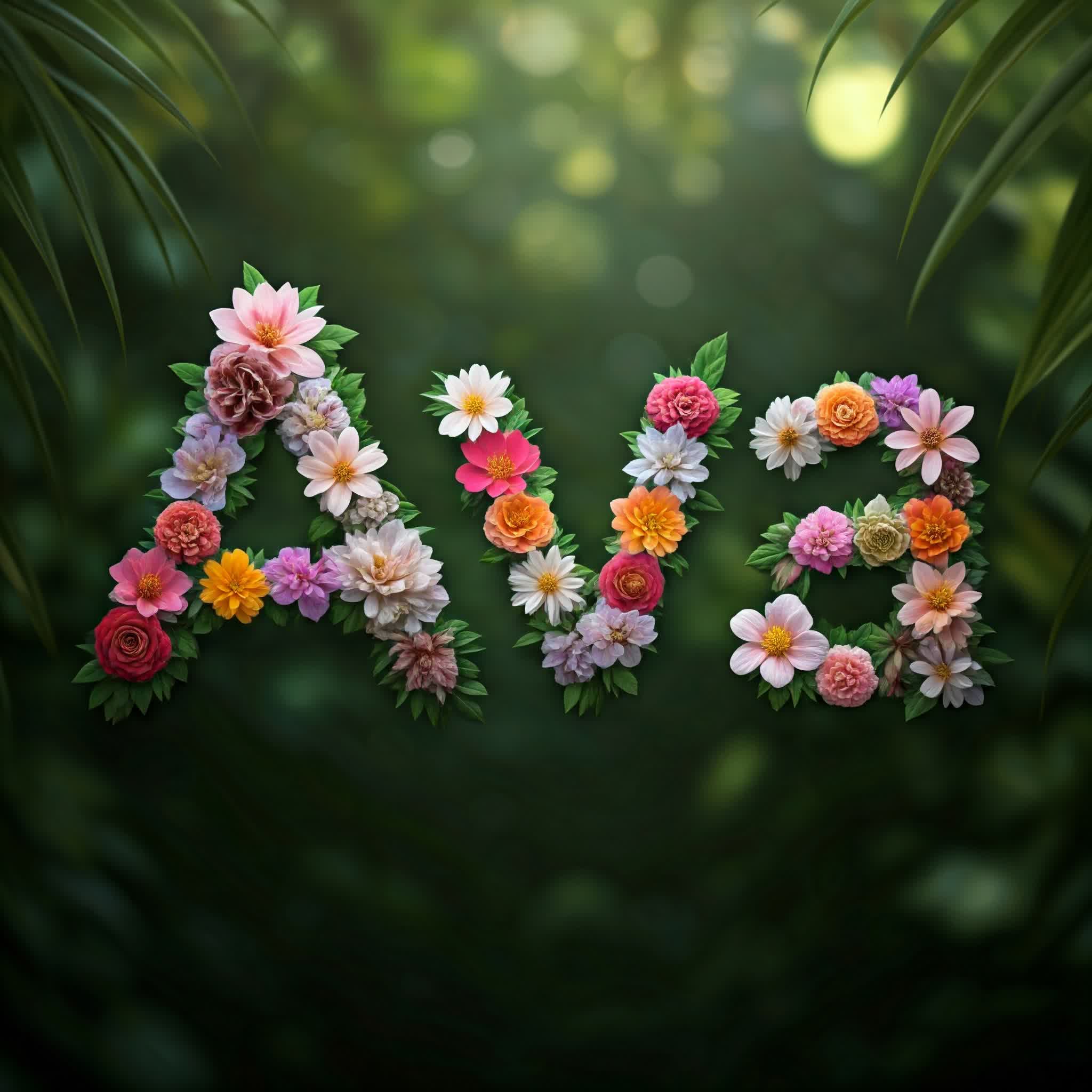 Ava composed of flowers