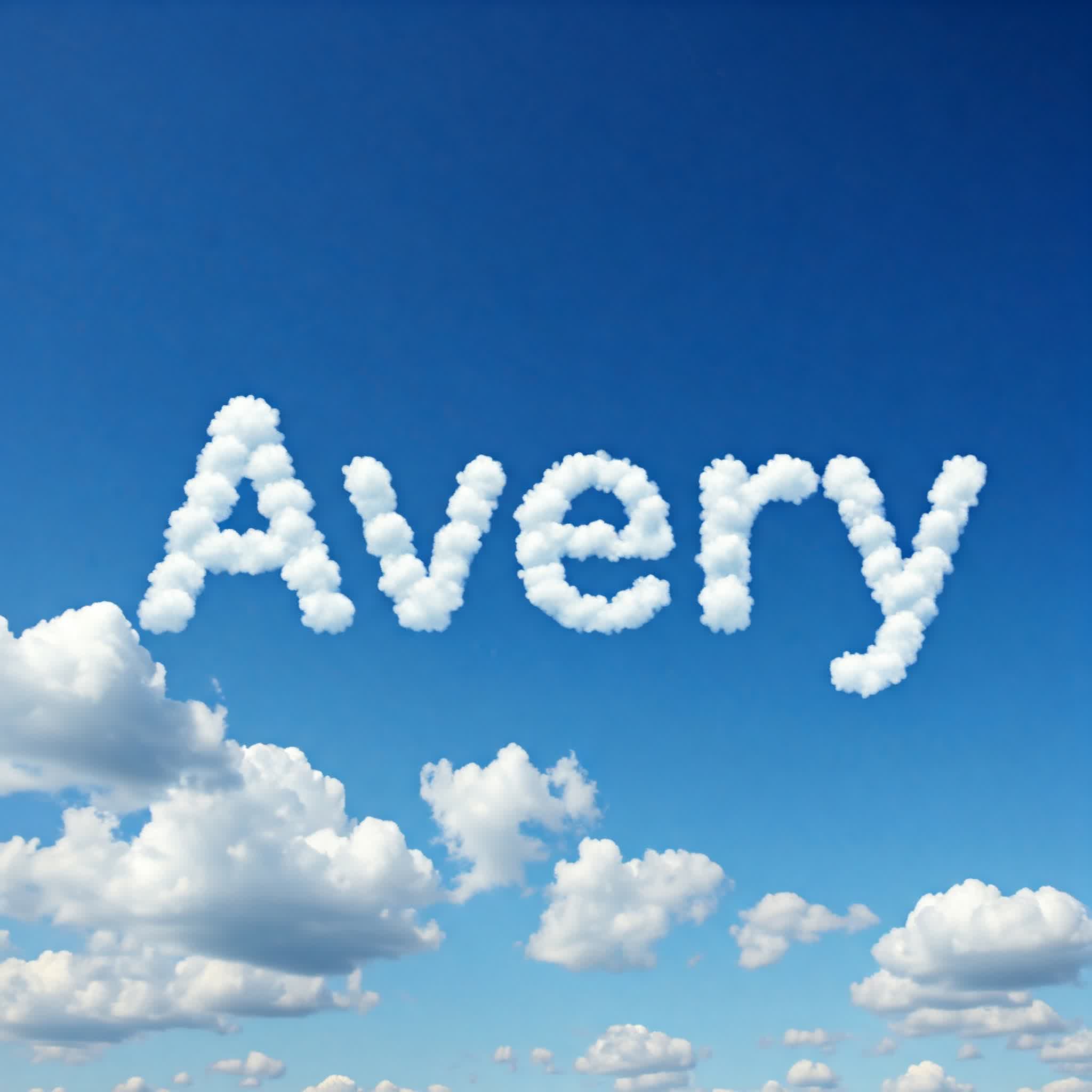 Avery name in the clouds of the sky