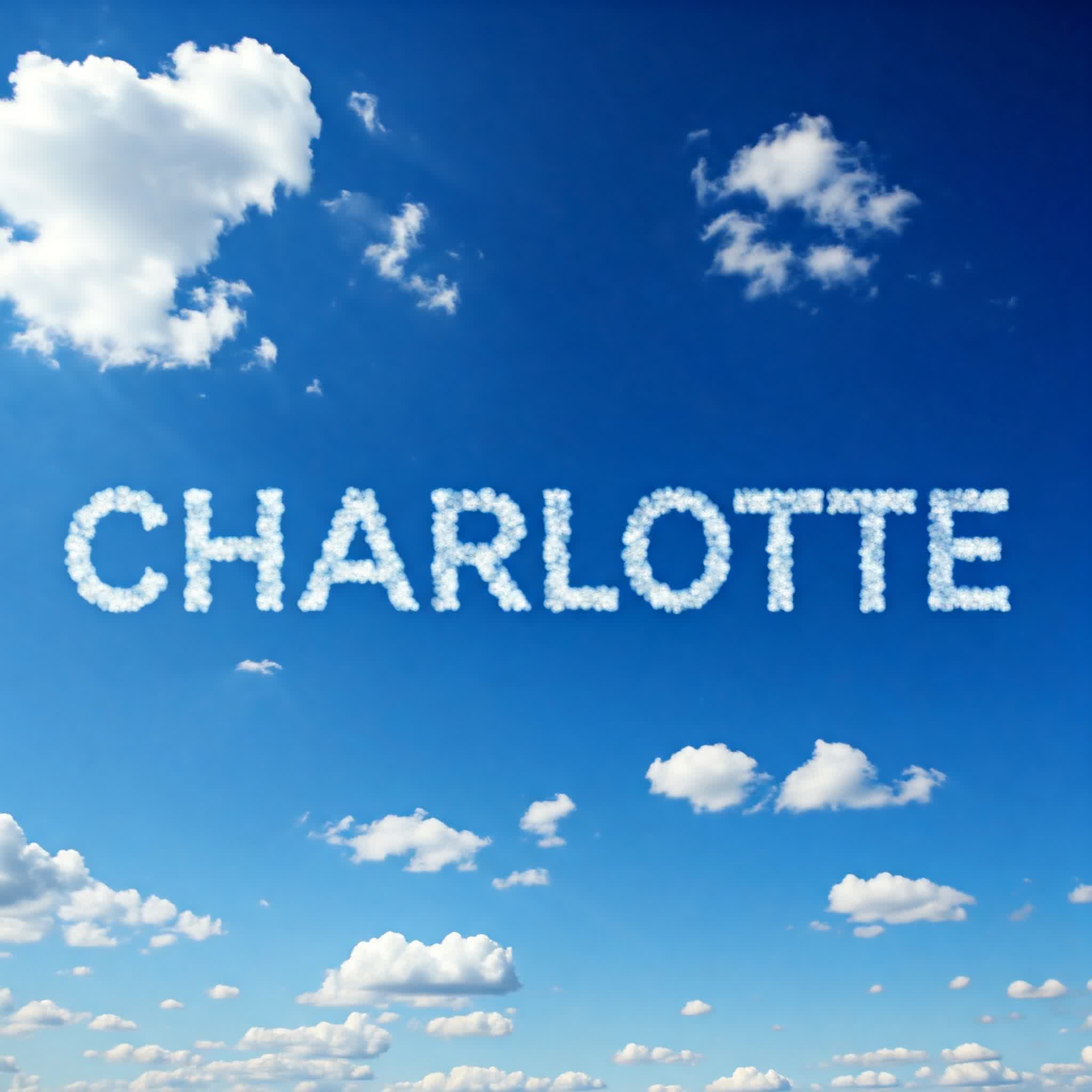 اسم شارلوت Charlotte مكون من غيوم في السماء اسم شارلوت Charlotte مكون من غيوم في السماء
