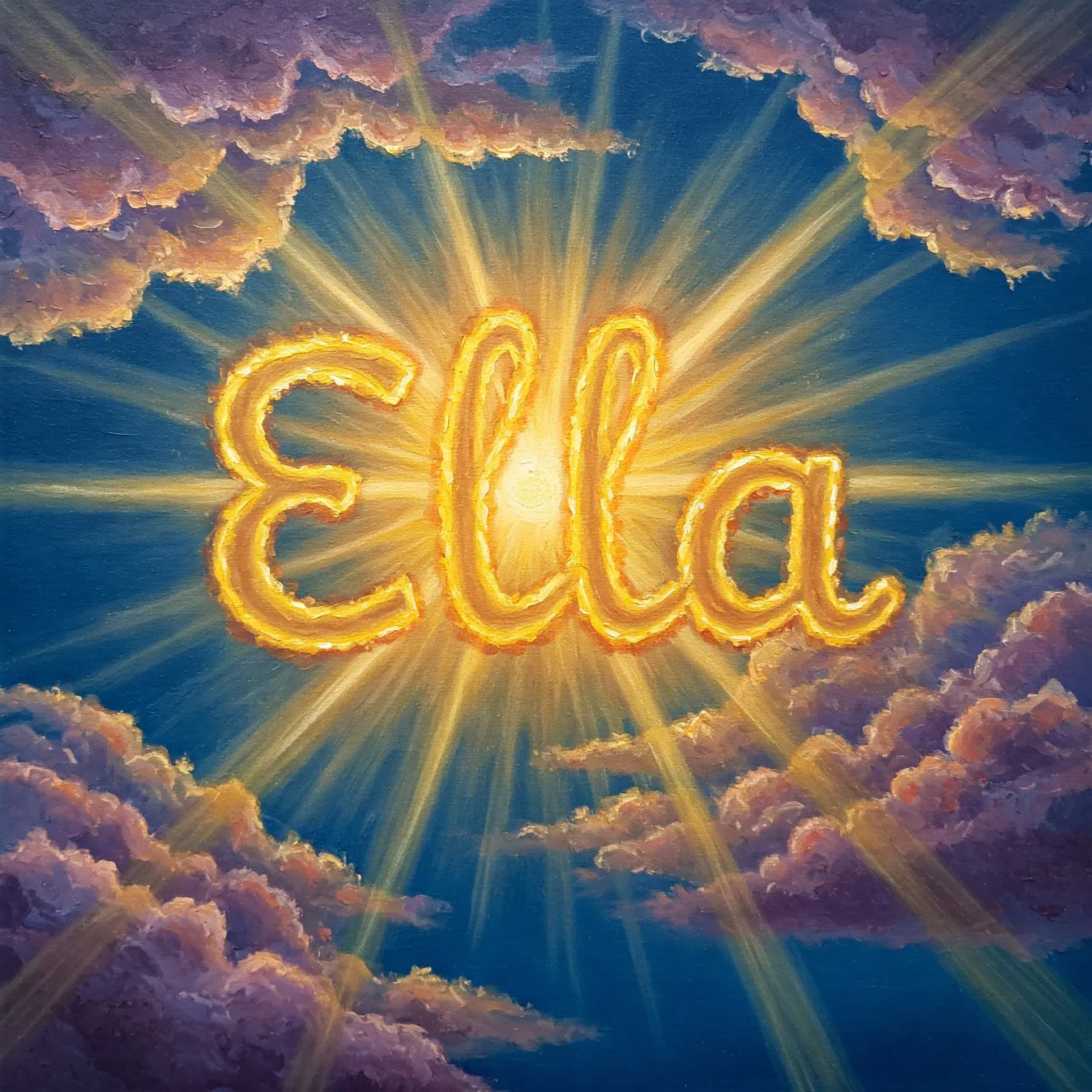 Ella name is shining with sun rays