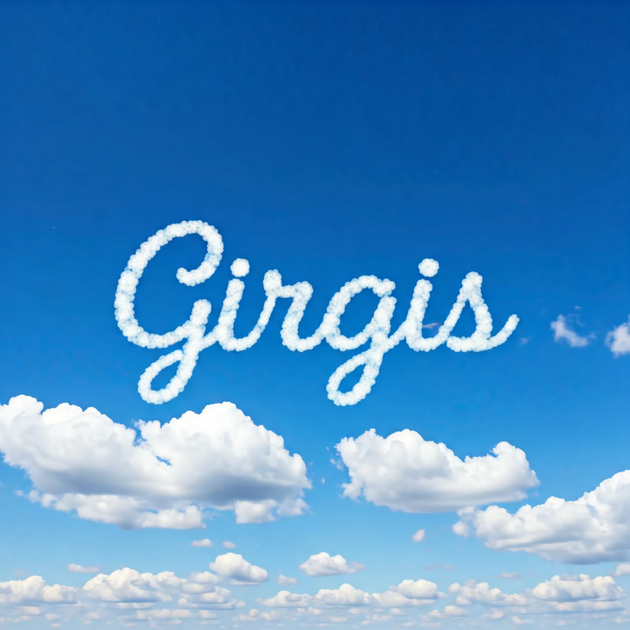 اسم جرجس (Girgis) مكتوب بالغيوم في السماء
