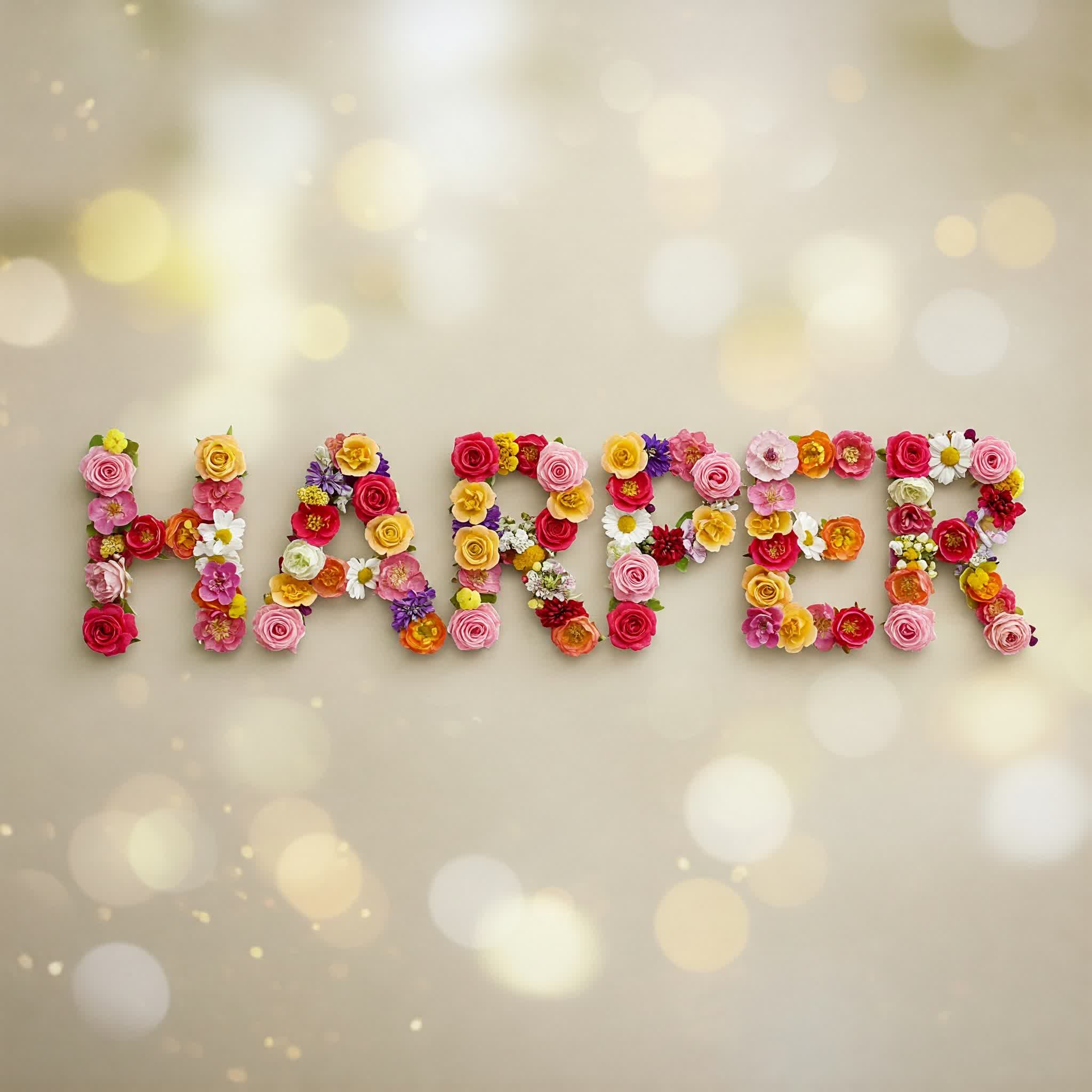 Harper name is composed of flowers, blossoms, and roses