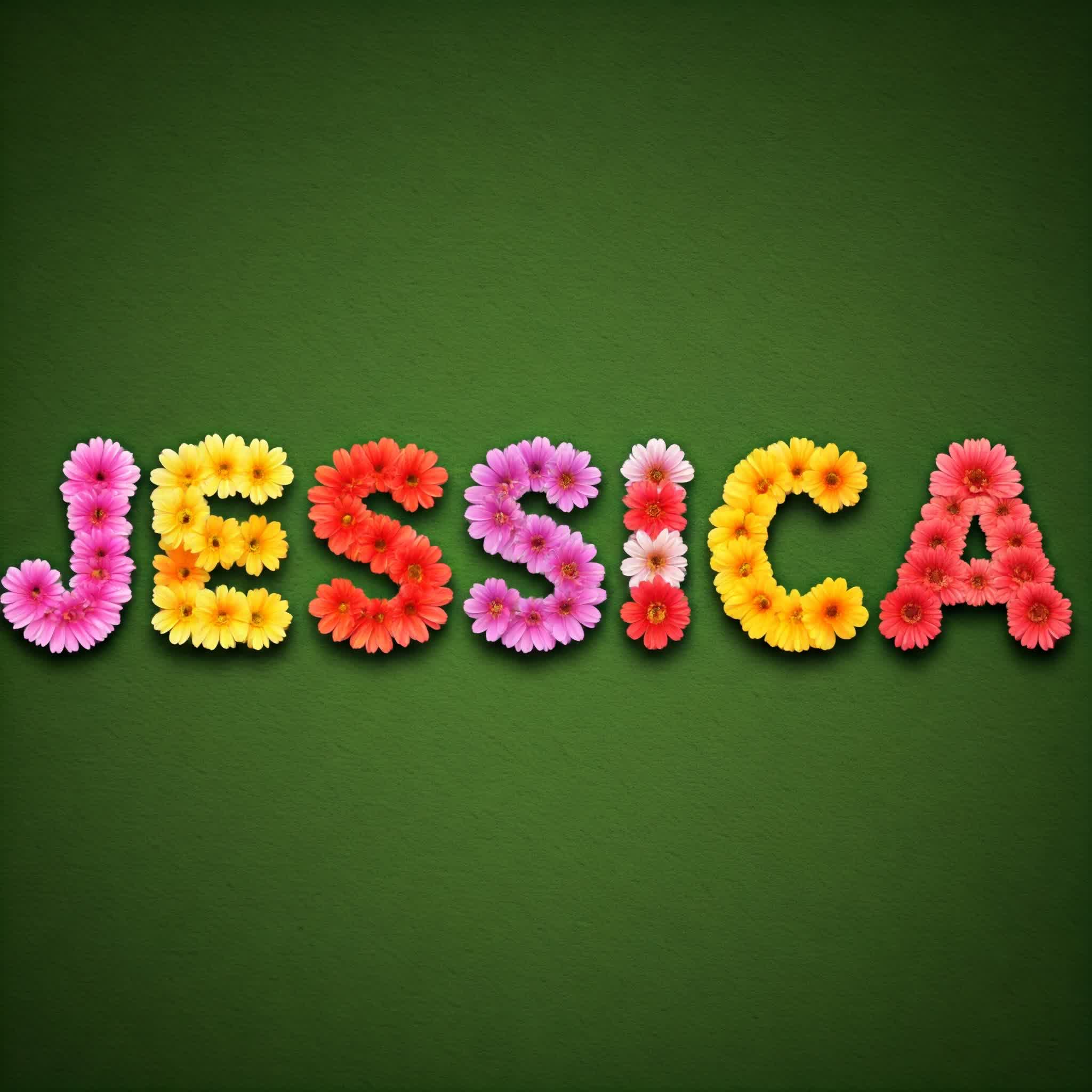 Jessica name composed of flowers