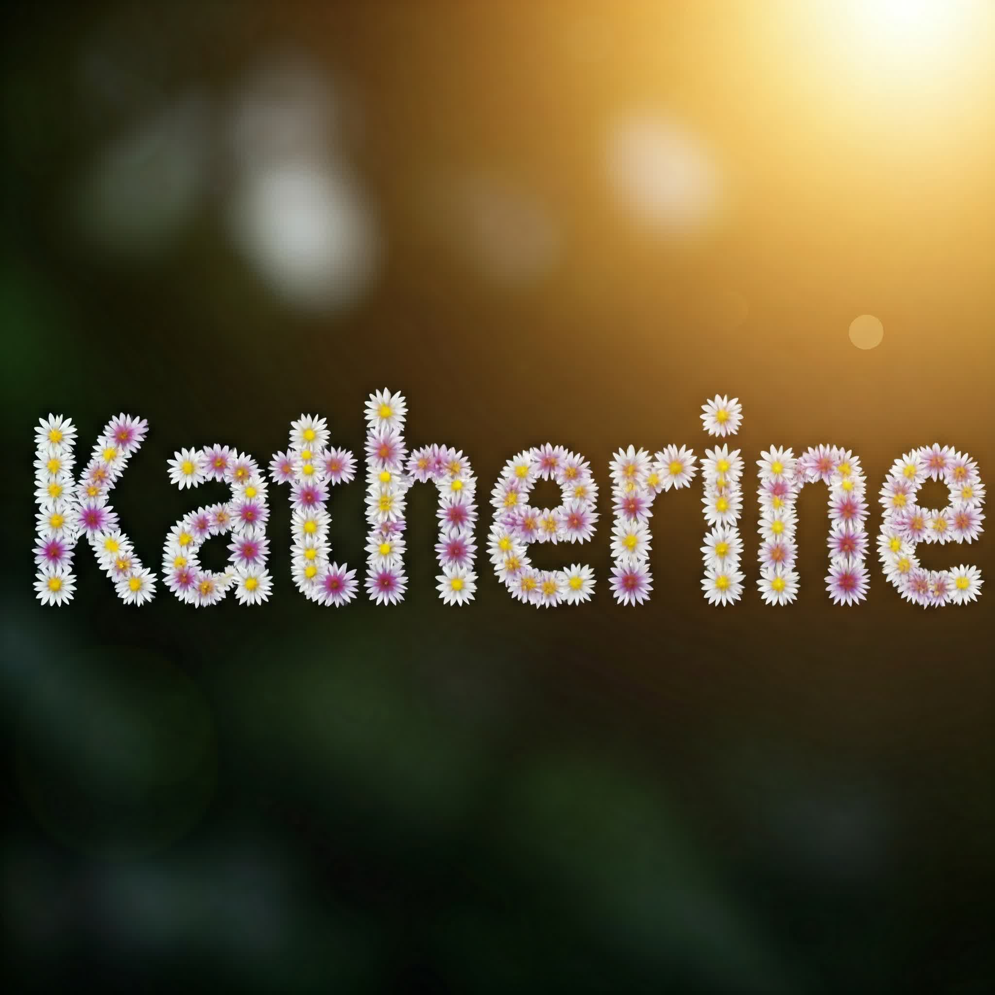 Katherine written with flowers