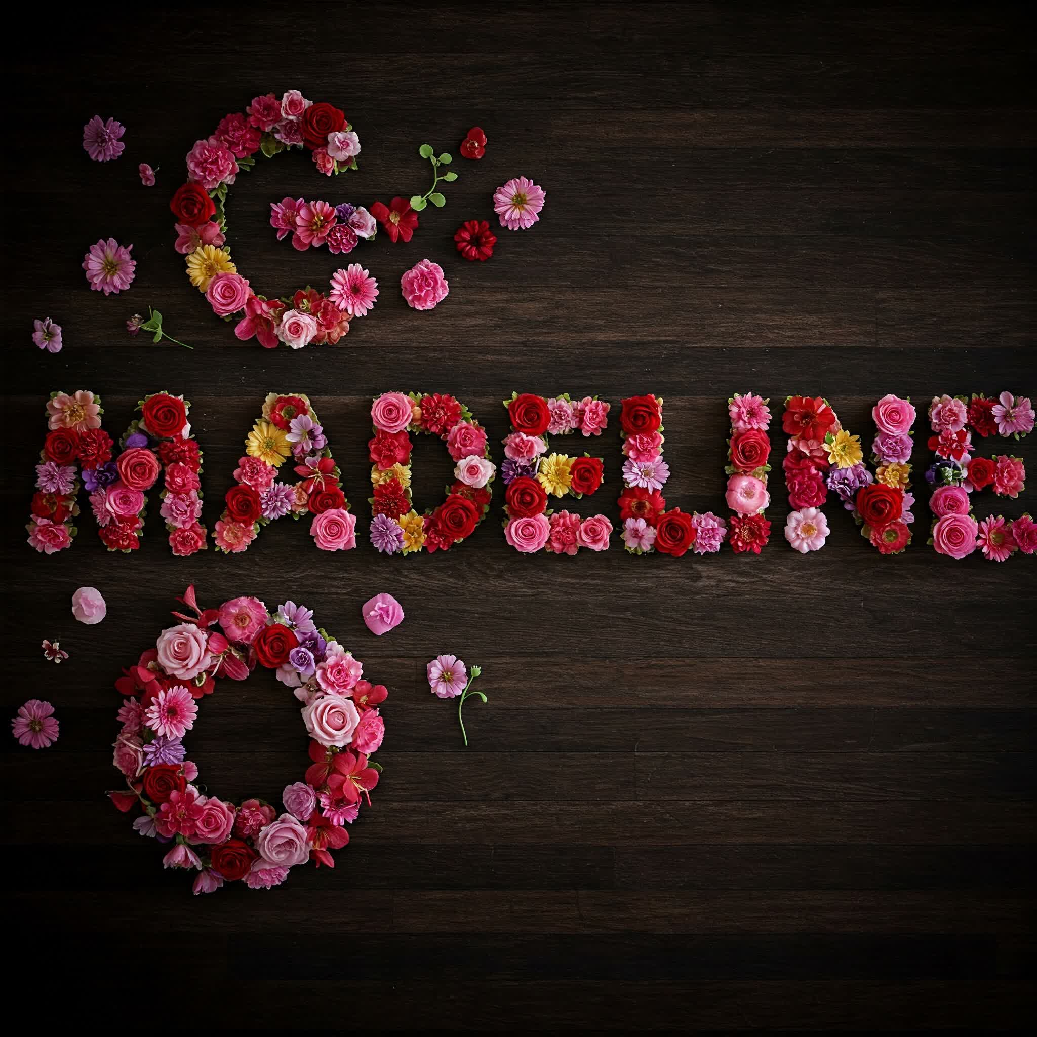 Madeline name is composed of flowers and roses