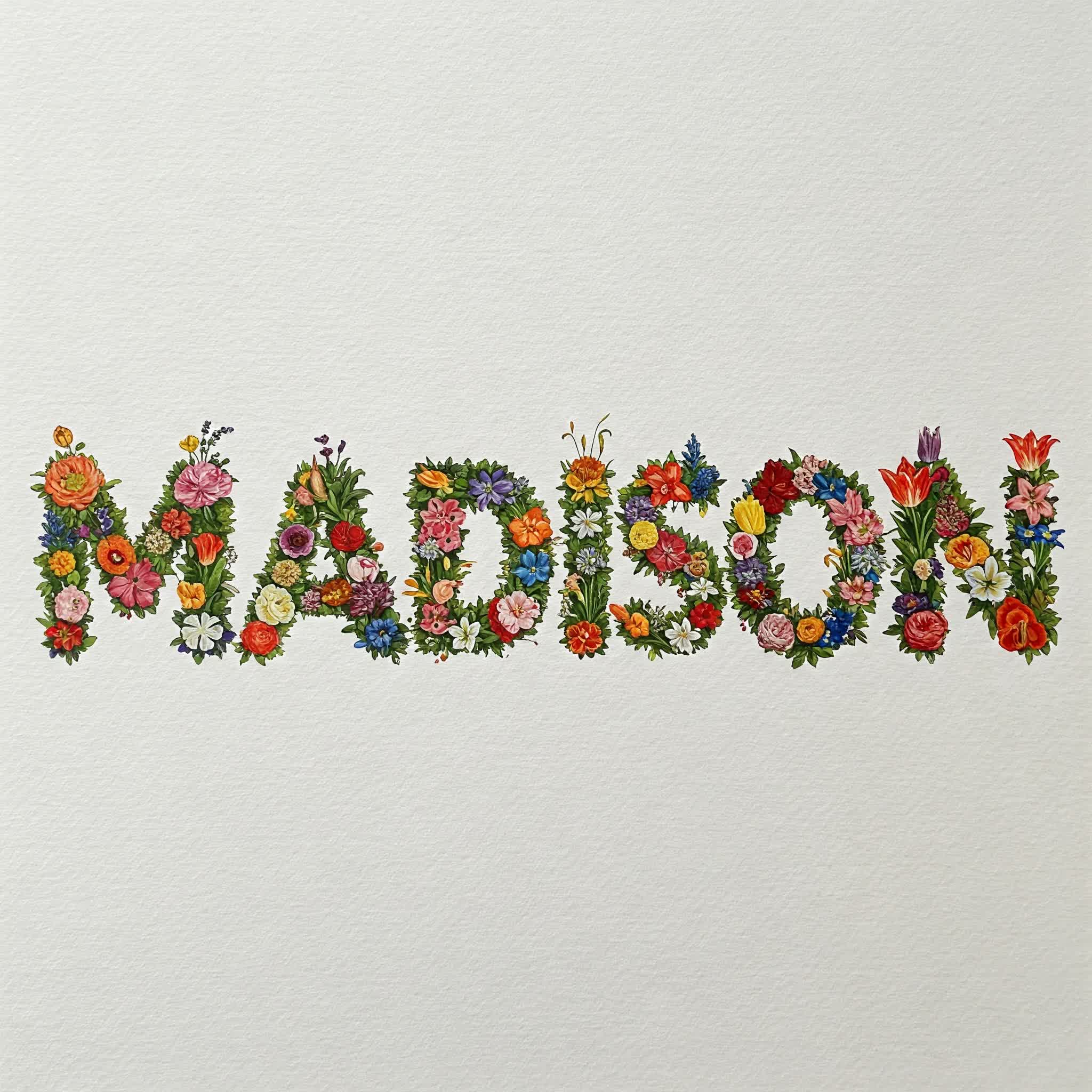 Madison name composed of blossoms