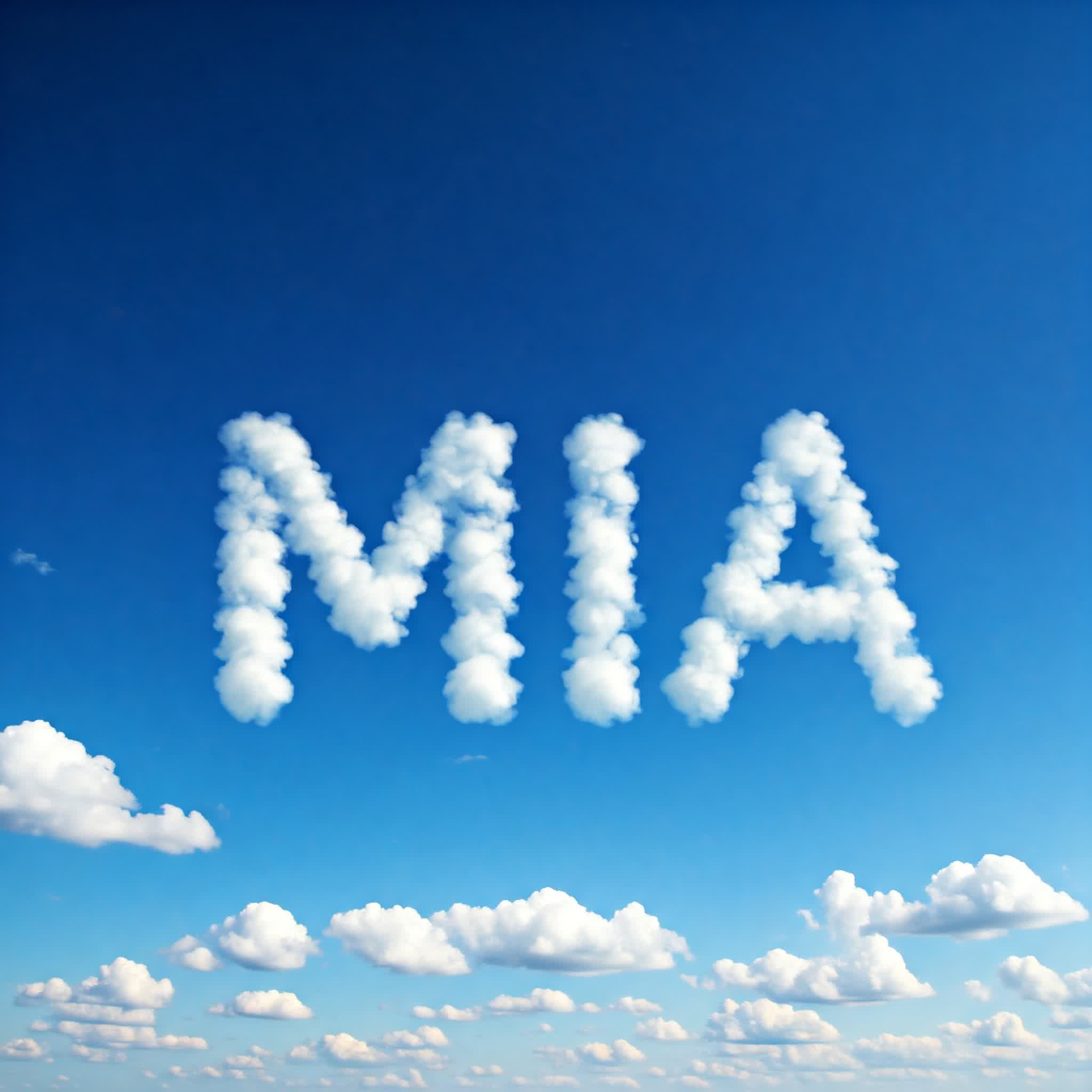 اسم ميا Mia مكتوب بالغيوم في السماء