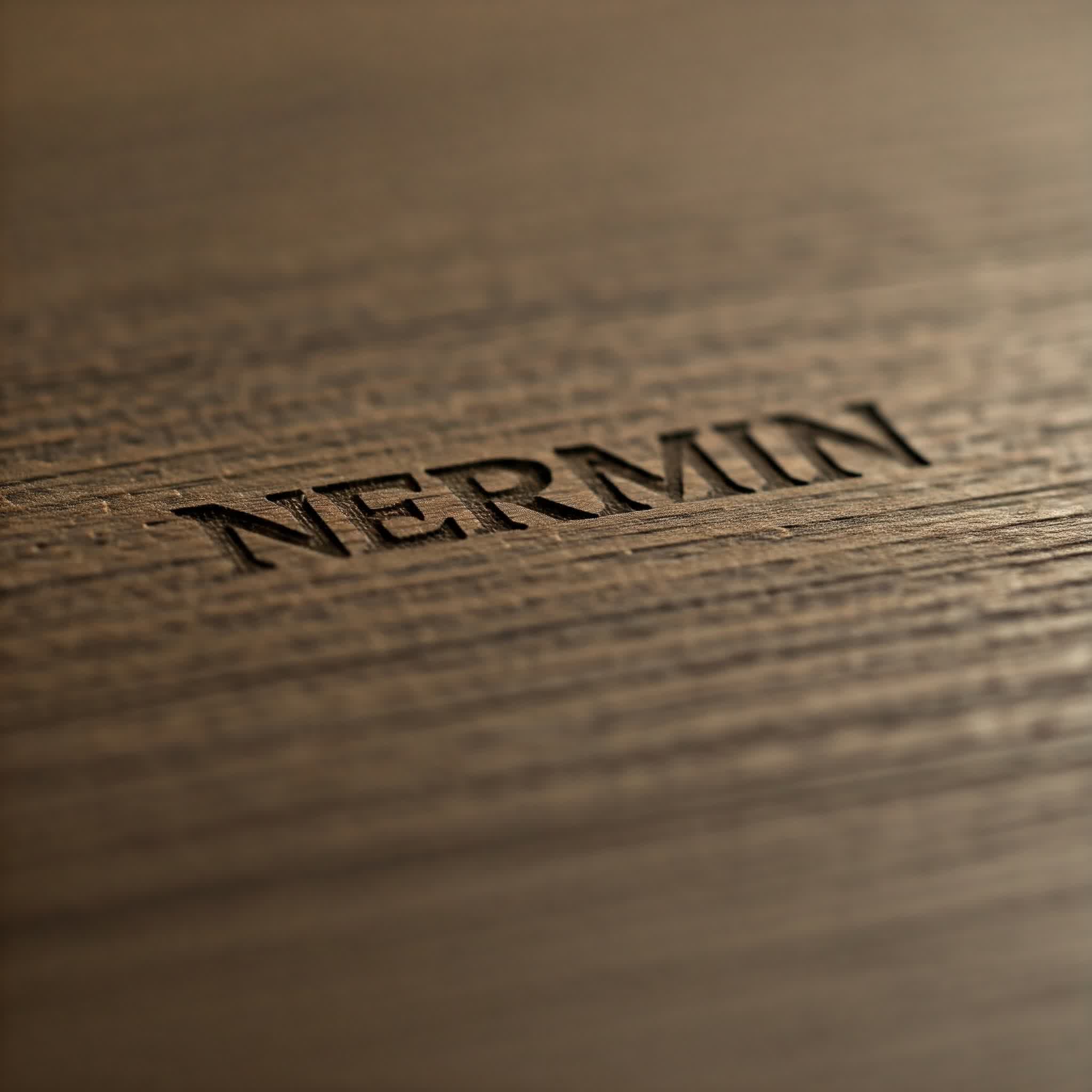 اسم نرمين بالإنجليزي محفور على الخشب