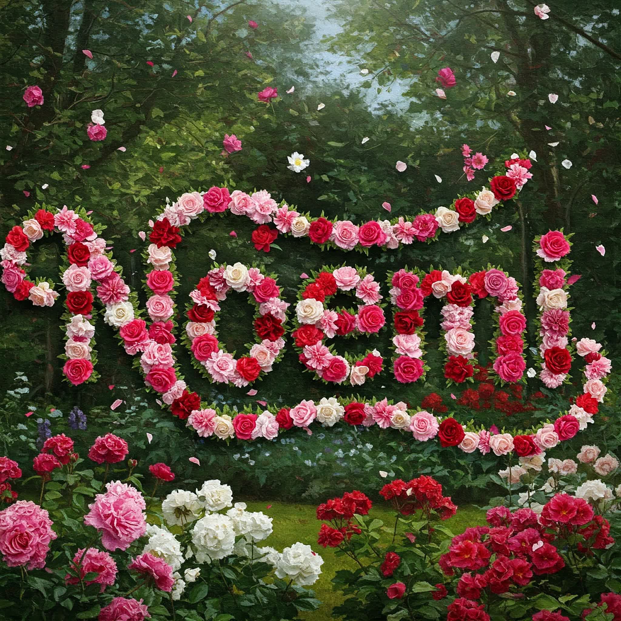 اسم نعمى بالإنجليزي Noemi مكتوب بالورد