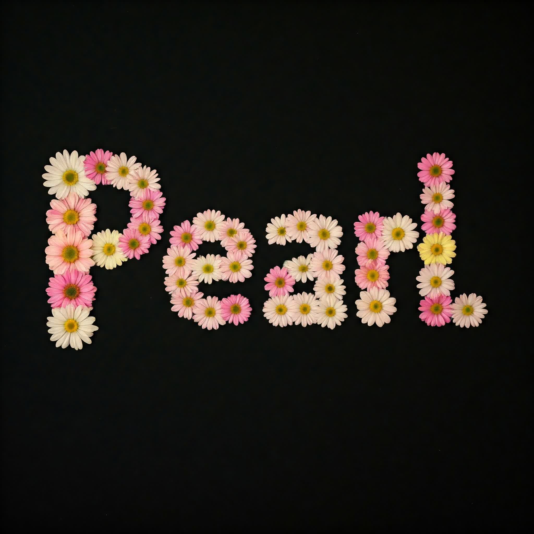 Pearl name written with flowers