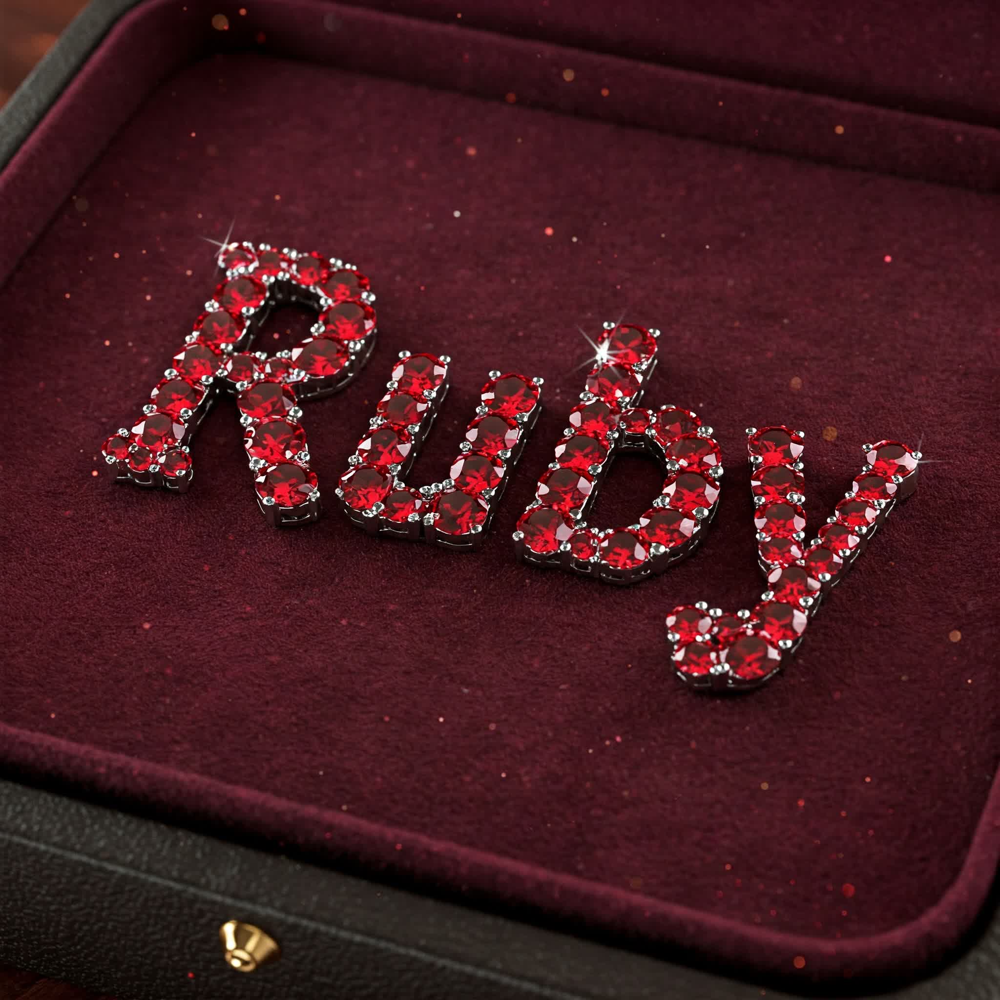 Ruby name composed of Ruby gemstones