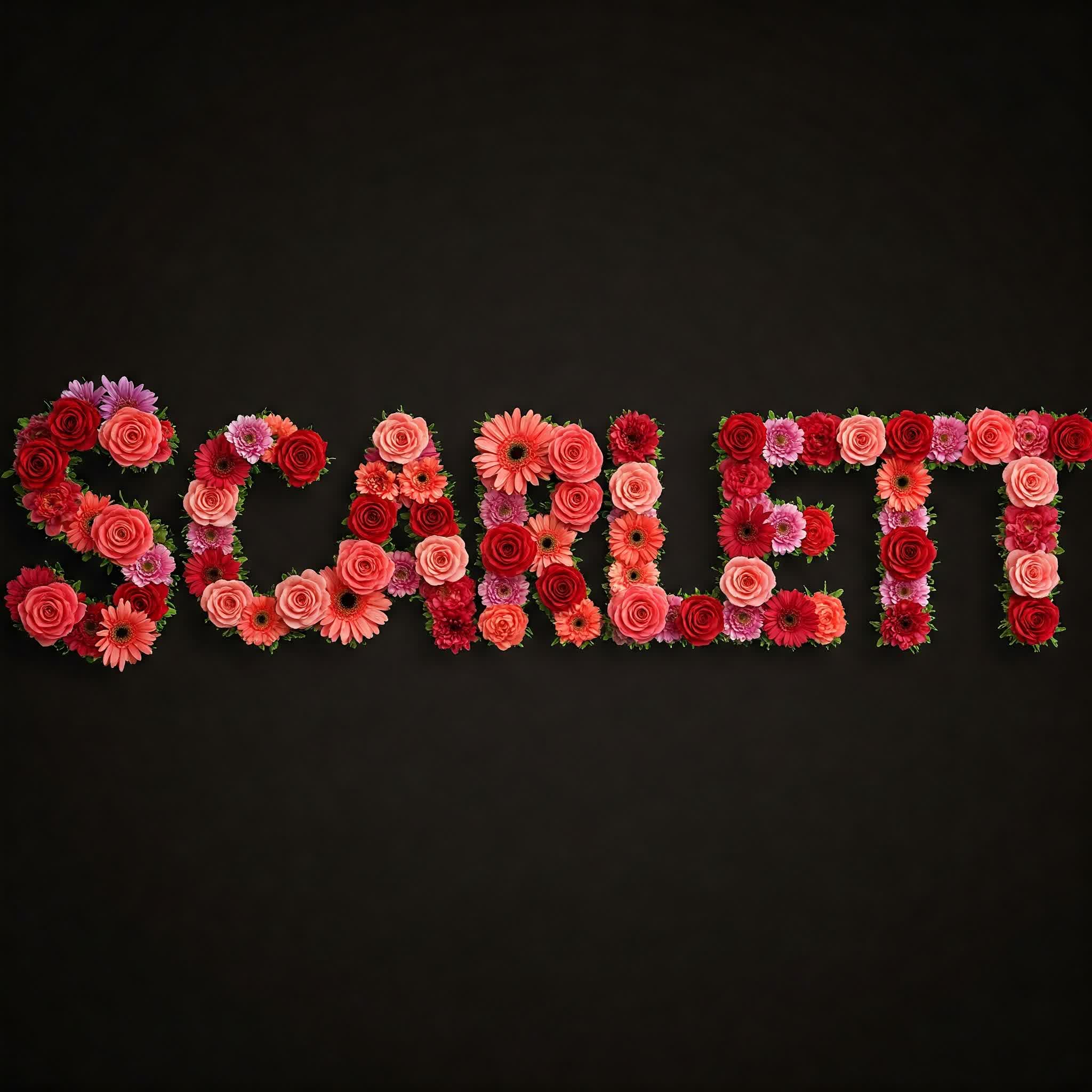 اسم سكارليت - Scarlett - مكتوب الورود والزهور