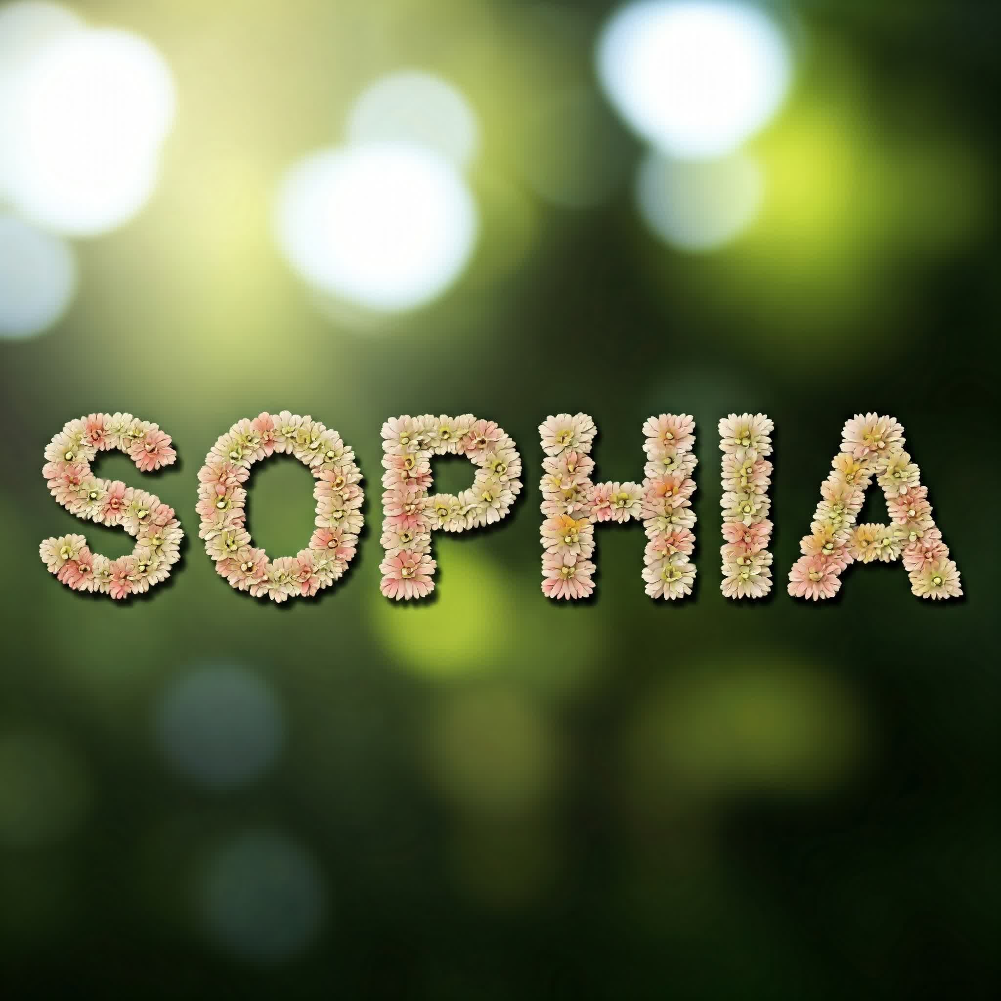 Sophia written with flowers