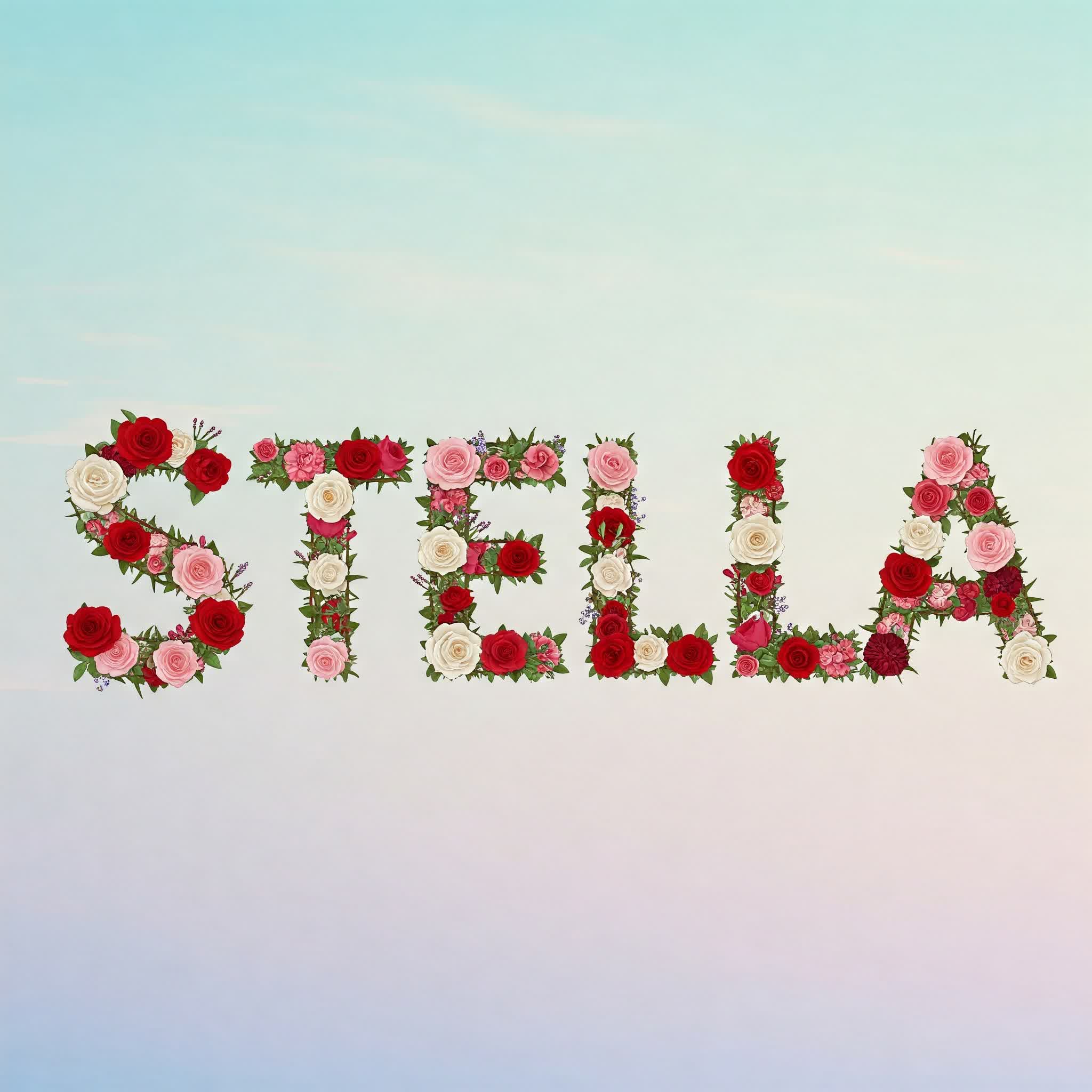 Stella name is composed of flowers and roses