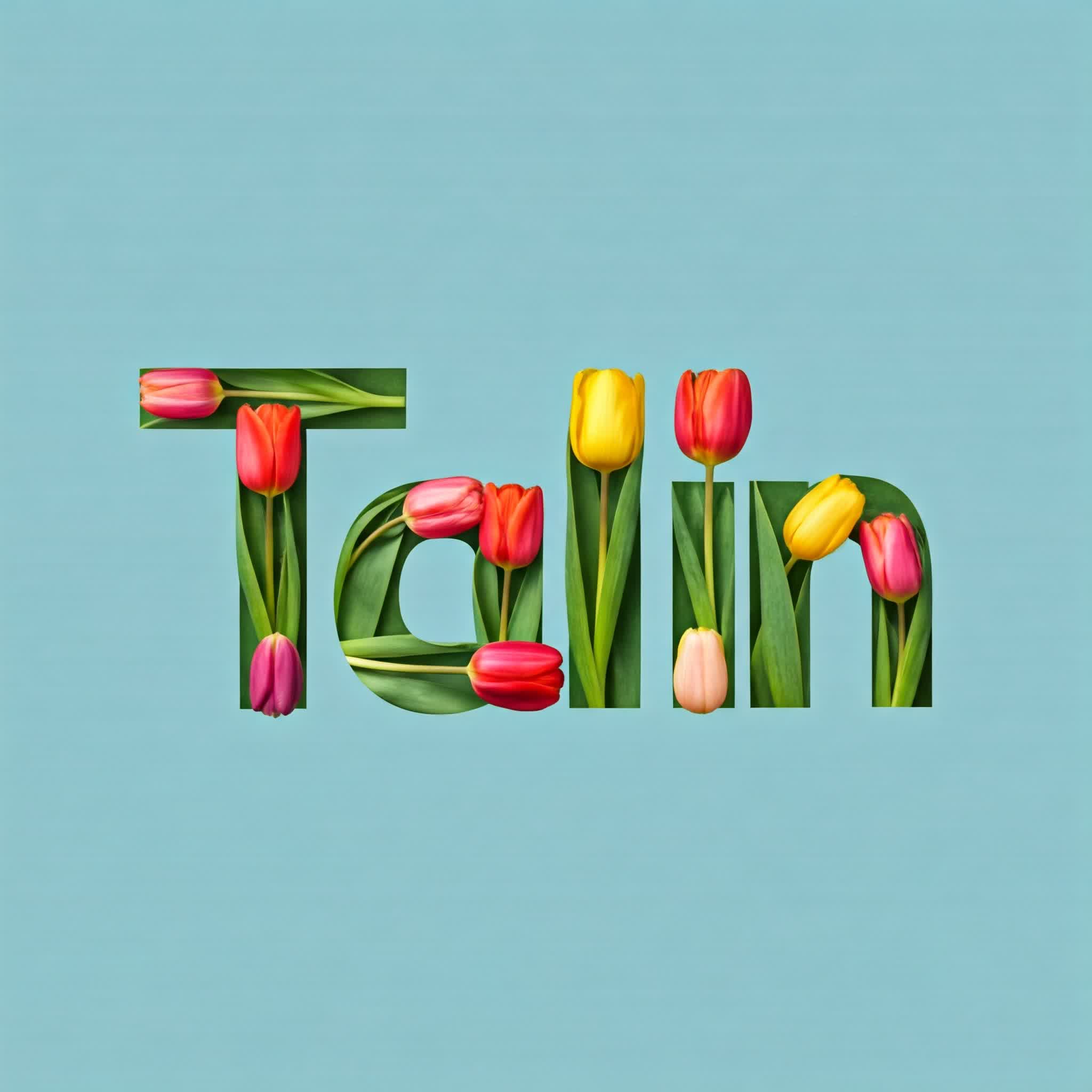 اسم تالين مكتوب بالورود